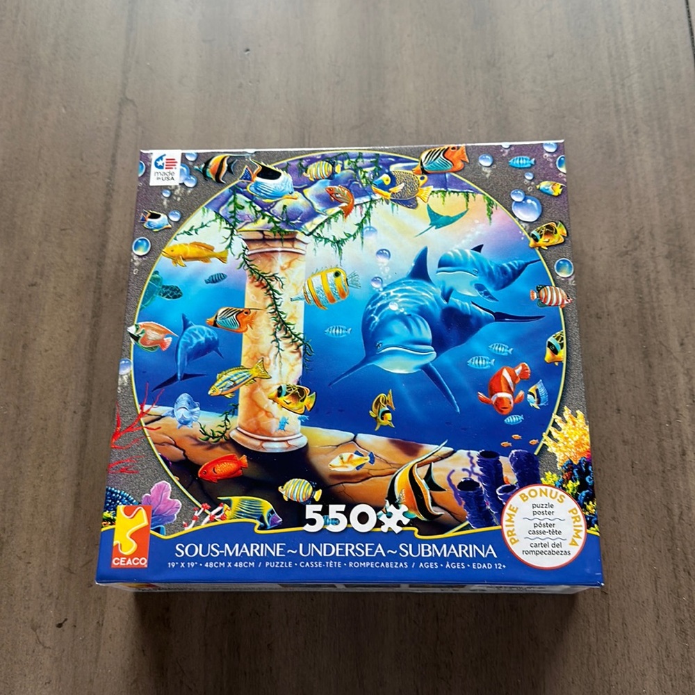 4 for $10 item : CEACO : Undersea Dolphin Puzzle : 550 pieces